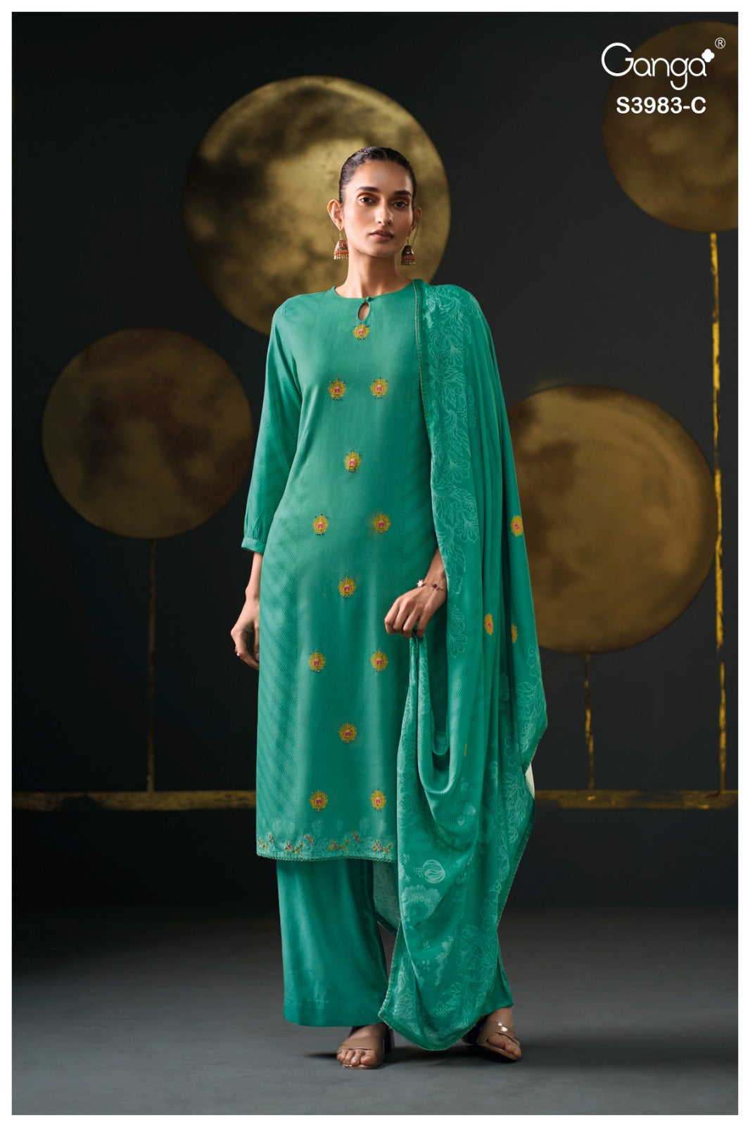 vritali 3983 ganga pashmina suits wholesaler