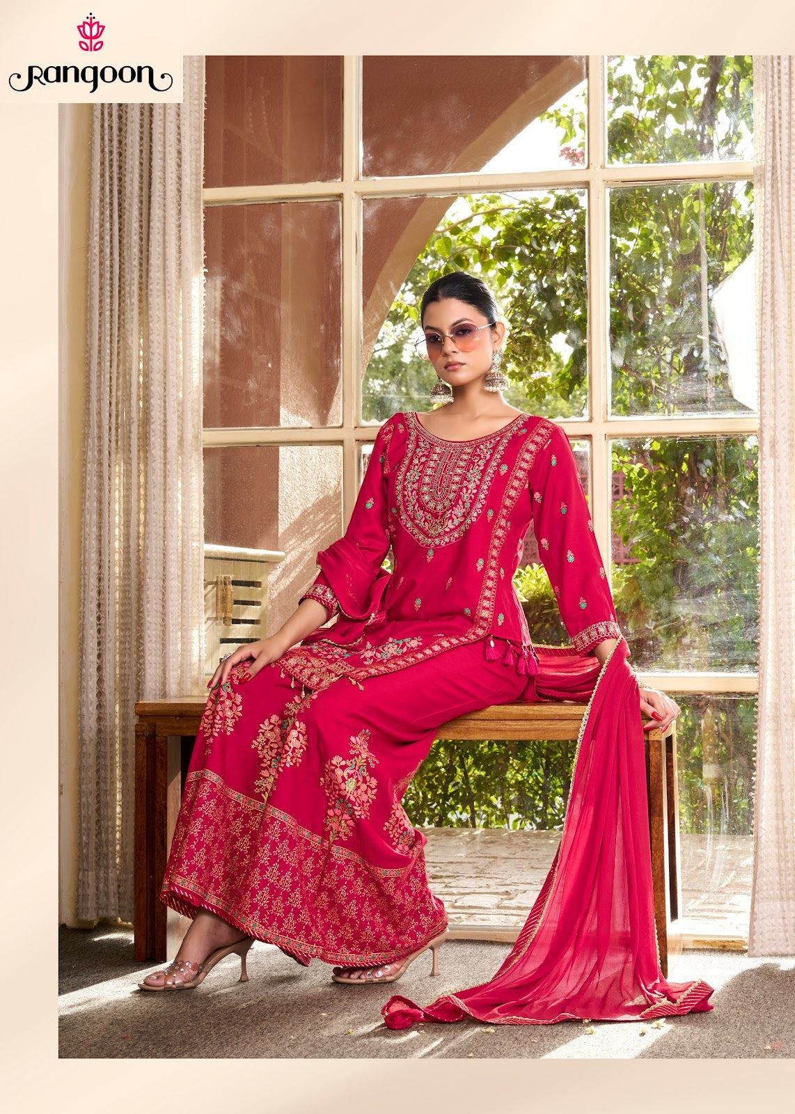 Vriti Rangoon Rayon Readymade Plazzo Style Suits Wholesale Price