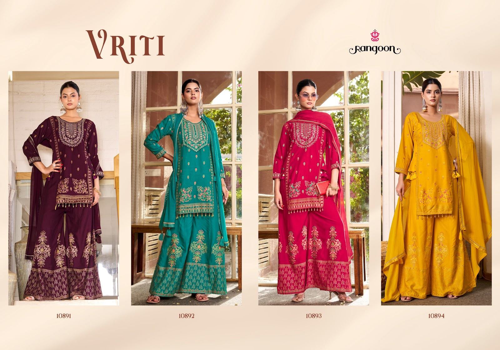 Vriti Rangoon Rayon Readymade Plazzo Style Suits Wholesale Price