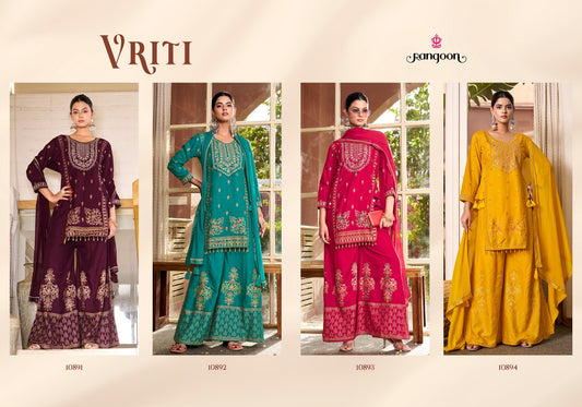 Vriti Rangoon Rayon Readymade Plazzo Style Suits Wholesale Price