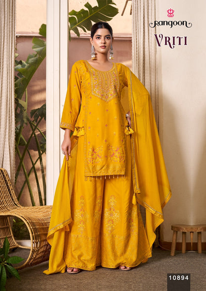 Vriti Rangoon Rayon Readymade Plazzo Style Suits Wholesale Price