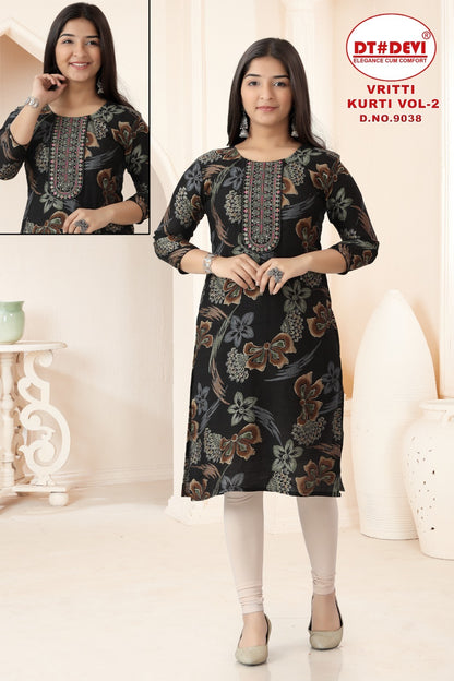 Vritti Vol 2 Dn 9038 Dt Devi Vetican Girls Kurti Manufacturer India
