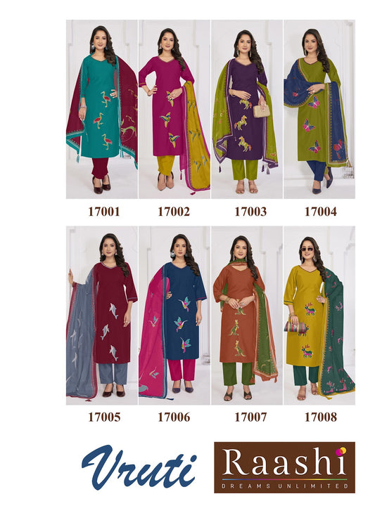 Vruti Raashi Gadwal Silk Readymade Pant Style Suits Supplier