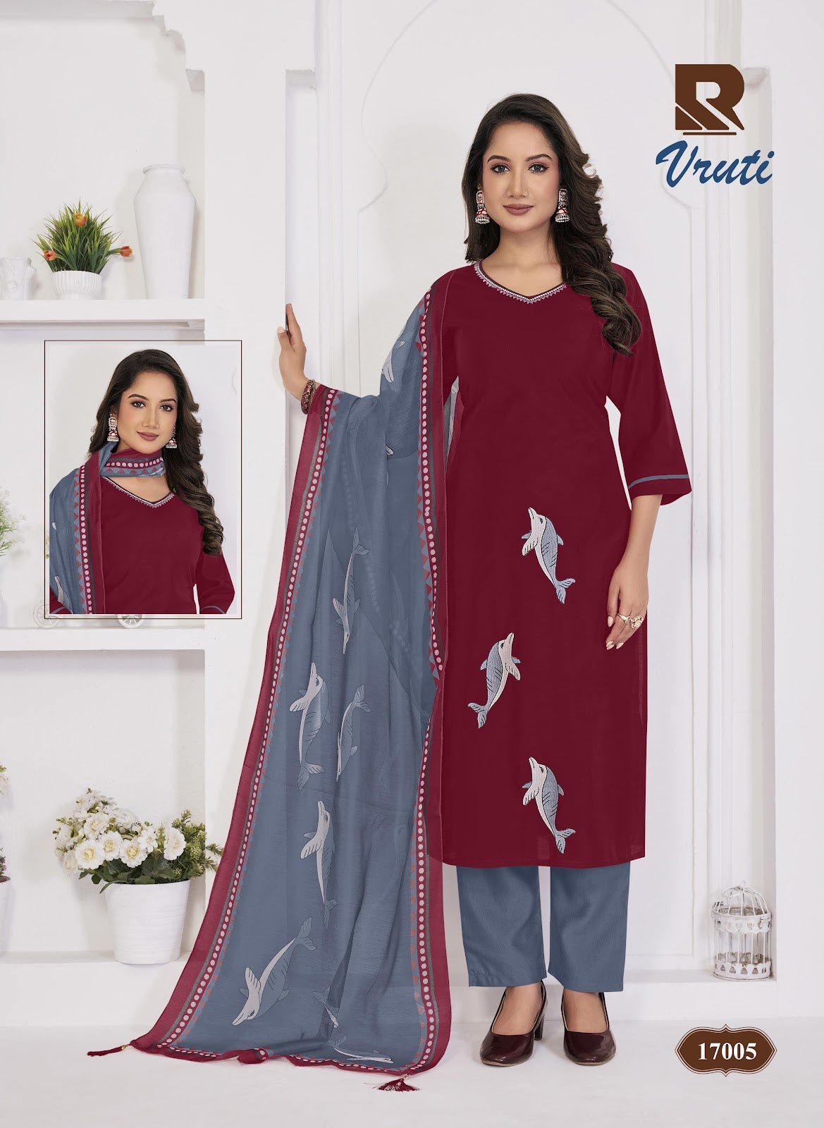 Vruti Raashi Gadwal Silk Readymade Pant Style Suits Supplier