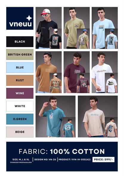 Vvn-Ih-055 A2 Oversized Vneuu Cotton Mens Tshirts Wholesale
