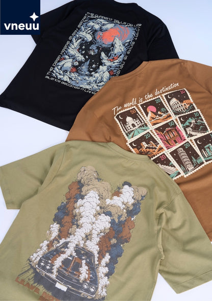 Vvn-Ih-055 A2 Oversized Vneuu Cotton Mens Tshirts Wholesale