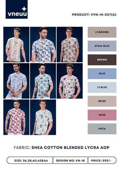 Vvn Ih-027(A) Lycra Vneuu Aop Mens Tshirts Manufacturer India