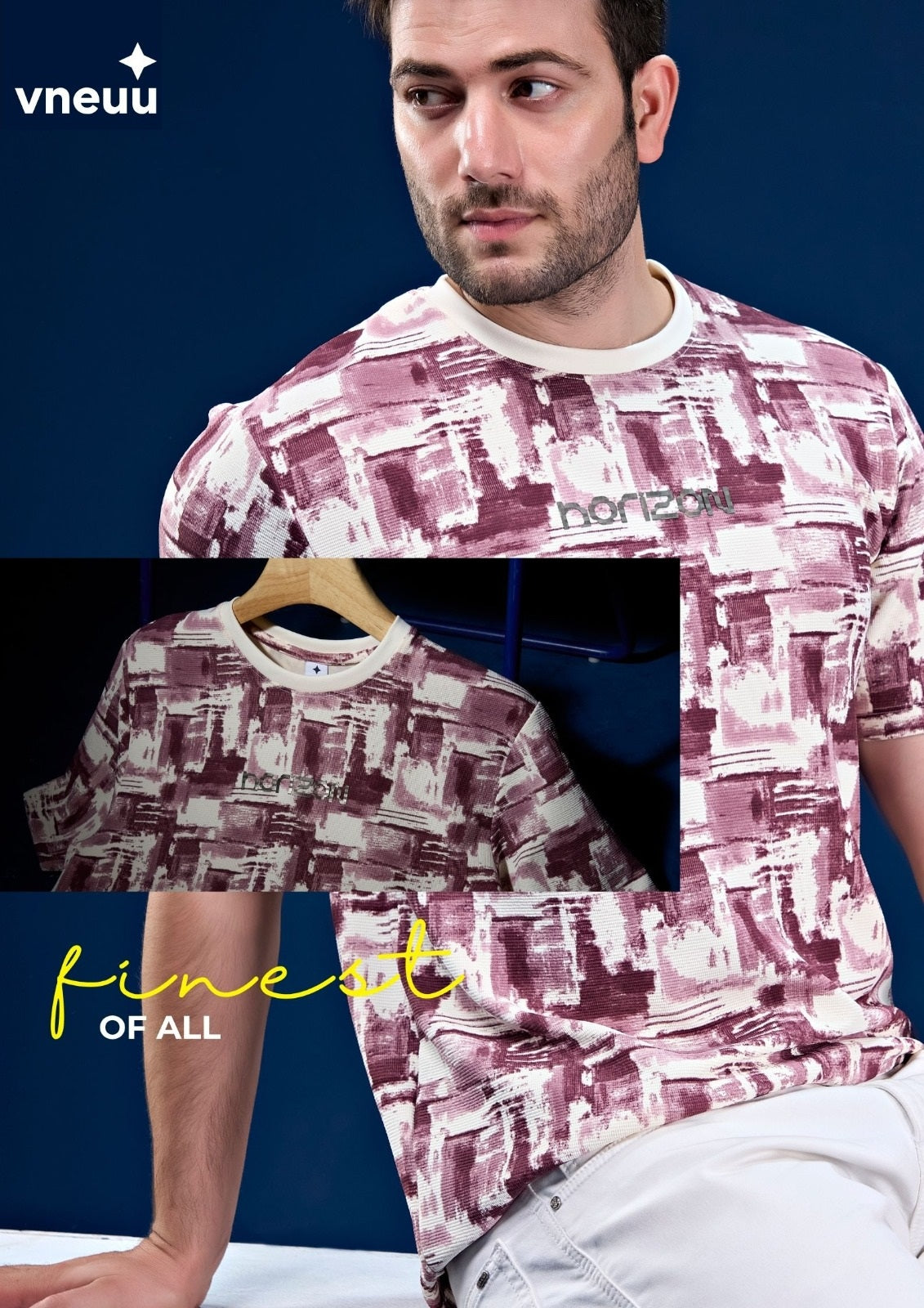 Vvn Ih-027(A) Lycra Vneuu Aop Mens Tshirts Manufacturer India