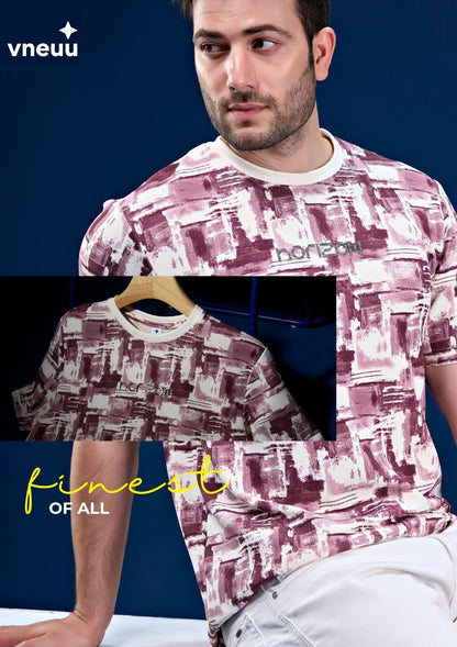 Vvn Ih-027(A) Lycra Vneuu Aop Mens Tshirts Manufacturer India
