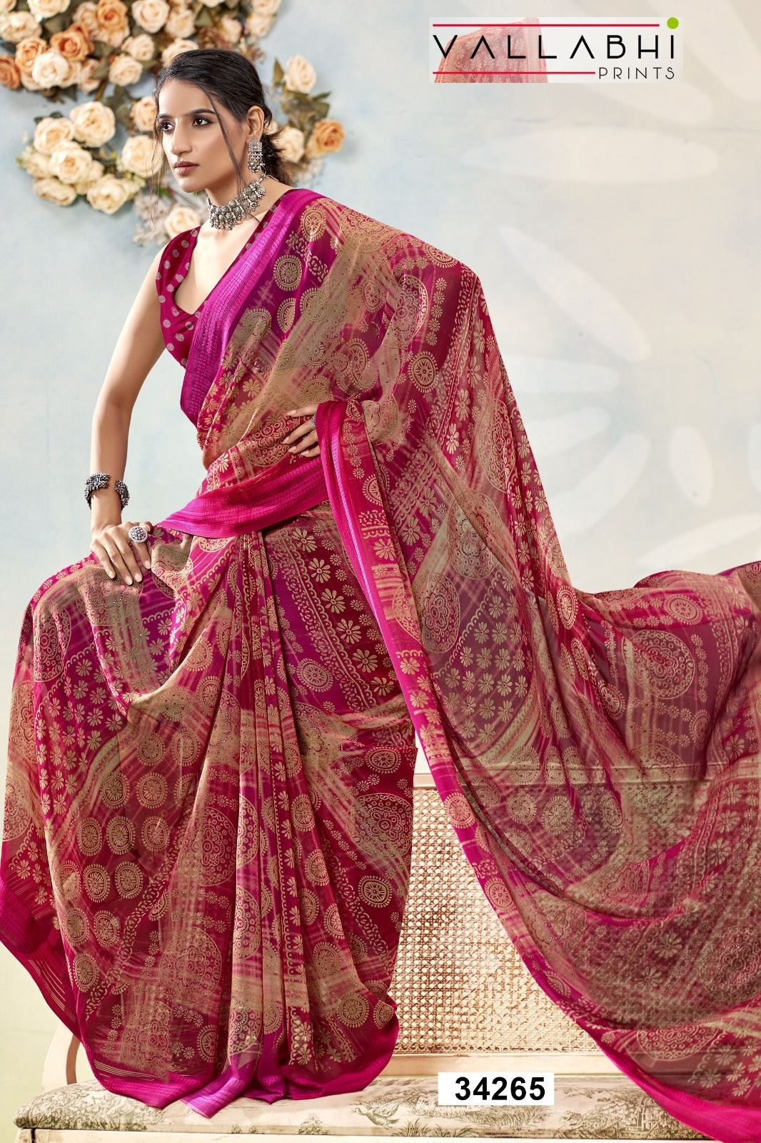 Vyanjana Vol 15 Vallabhi Prints Shimmer Sarees Wholesaler