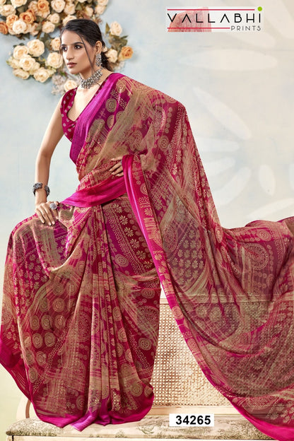 Vyanjana Vol 15 Vallabhi Prints Shimmer Sarees Wholesaler