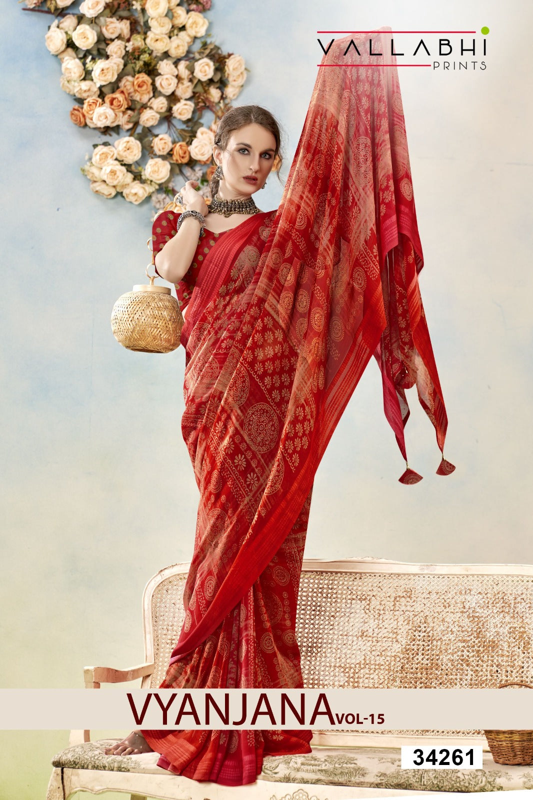 Vyanjana Vol 15 Vallabhi Prints Shimmer Sarees Wholesaler