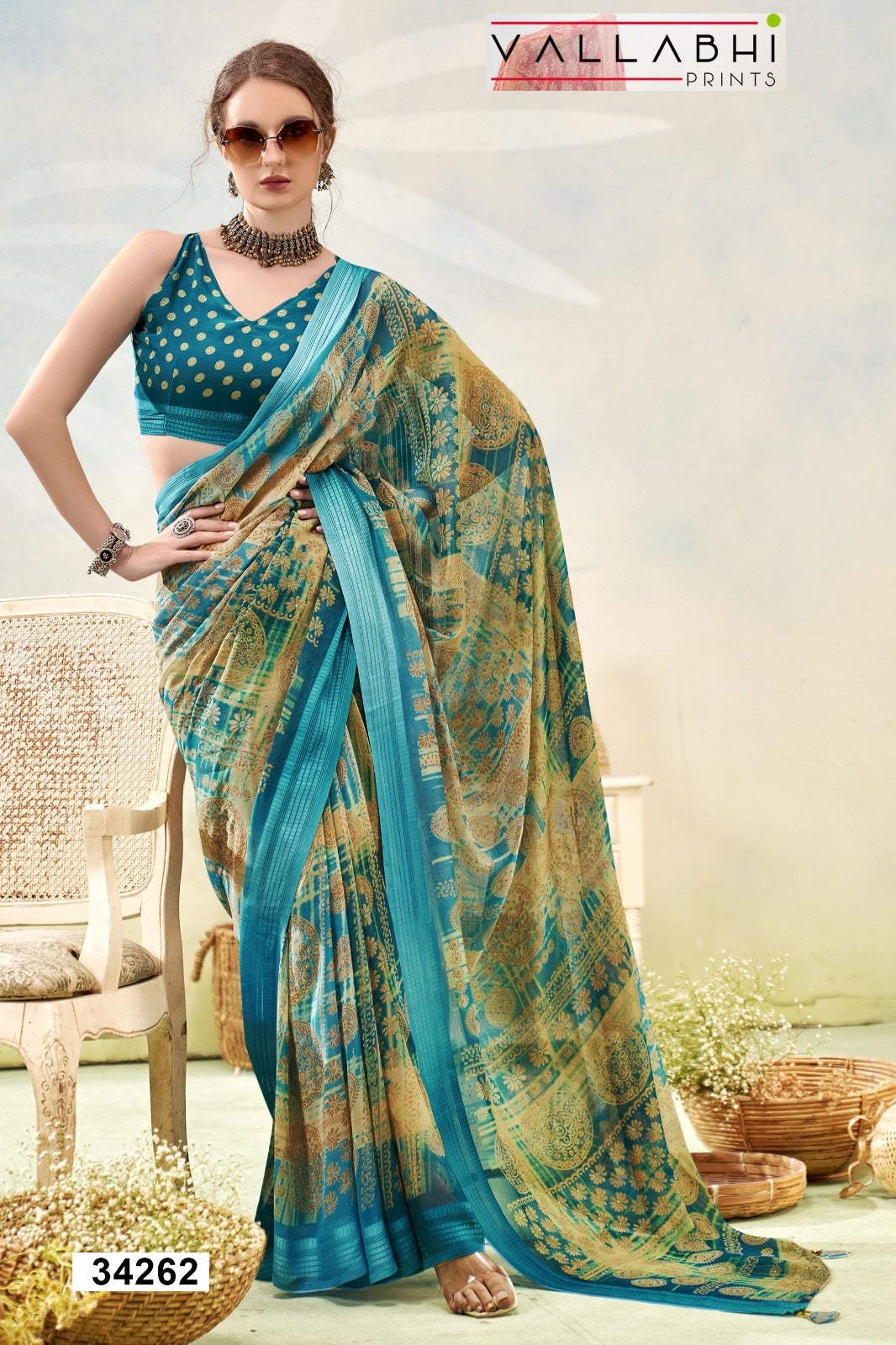 Vyanjana Vol 15 Vallabhi Prints Shimmer Sarees Wholesaler