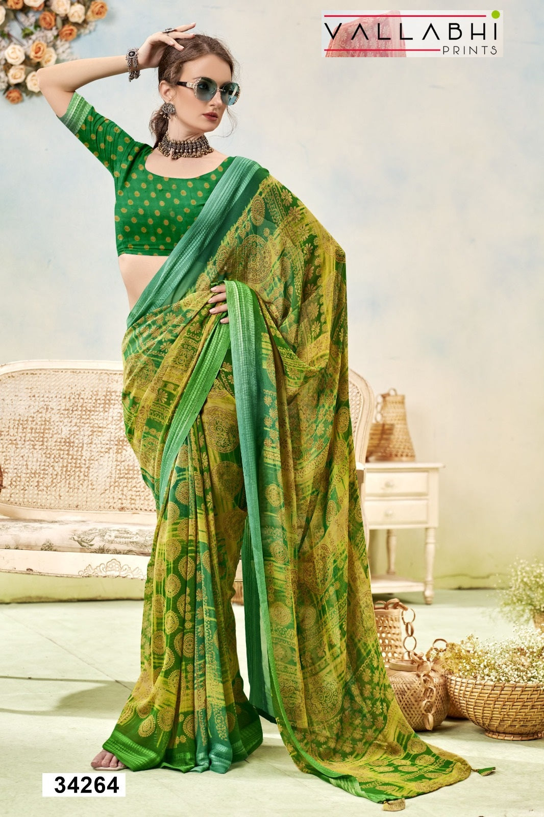 Vyanjana Vol 15 Vallabhi Prints Shimmer Sarees Wholesaler