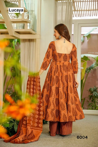 Vyoma Vol 6 Lucaya Maslin Readymade Anarkali Suits Wholesaler