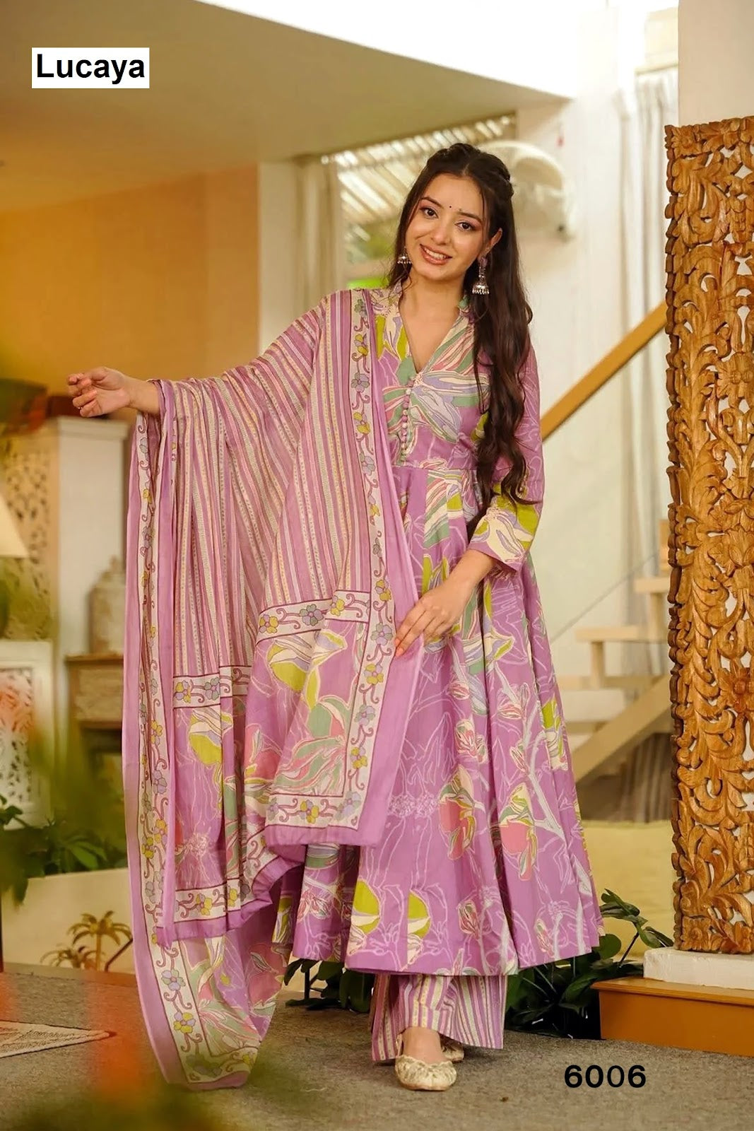 Vyoma Vol 6 Lucaya Maslin Readymade Anarkali Suits Wholesaler