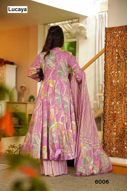 Vyoma Vol 6 Lucaya Maslin Readymade Anarkali Suits Wholesaler