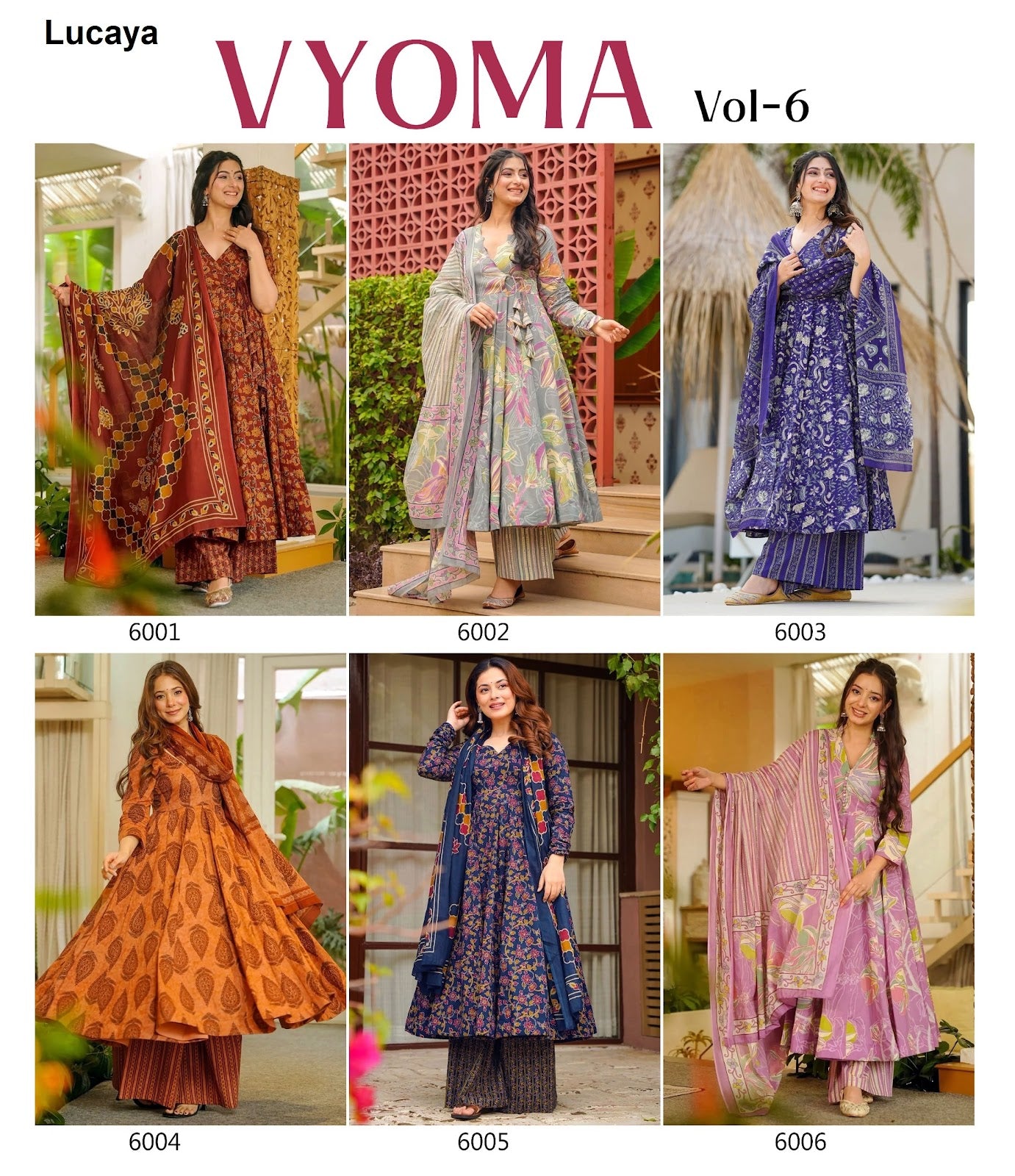 Vyoma Vol 6 Lucaya Maslin Readymade Anarkali Suits Wholesaler