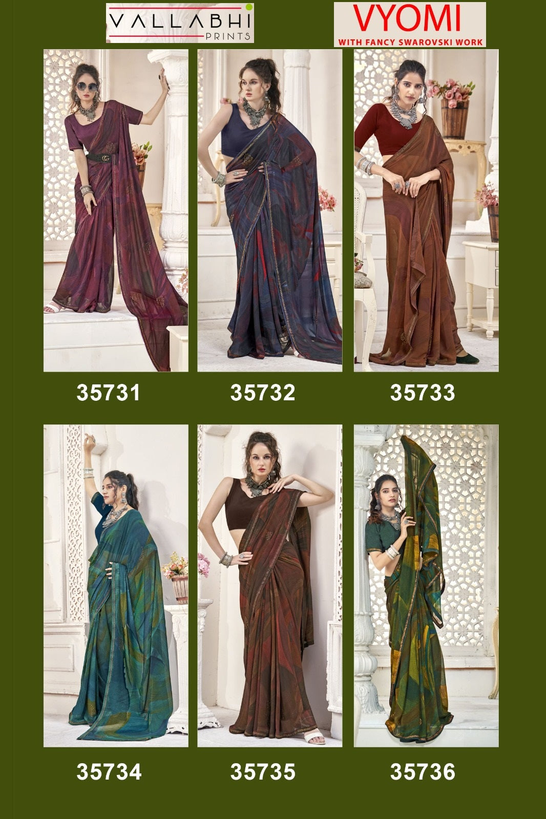Vyomi Vallabhi Prints Georgette Sarees Wholesale