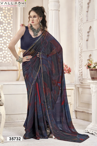 Vyomi Vallabhi Prints Georgette Sarees Wholesale