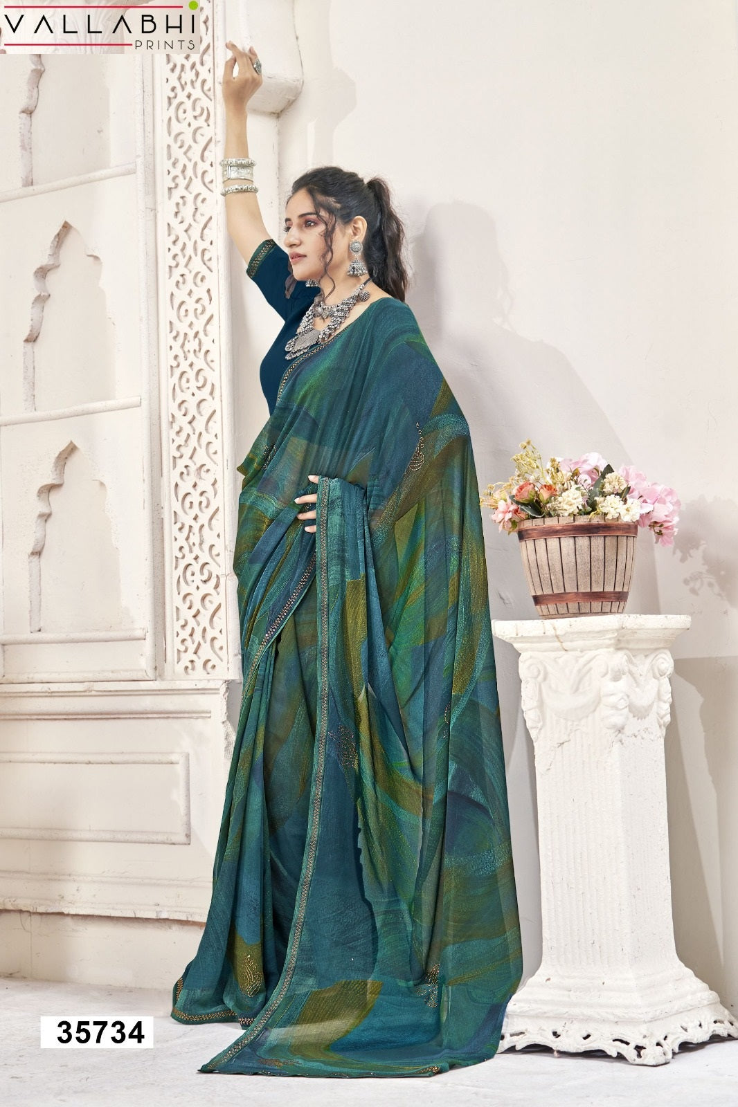 Vyomi Vallabhi Prints Georgette Sarees Wholesale