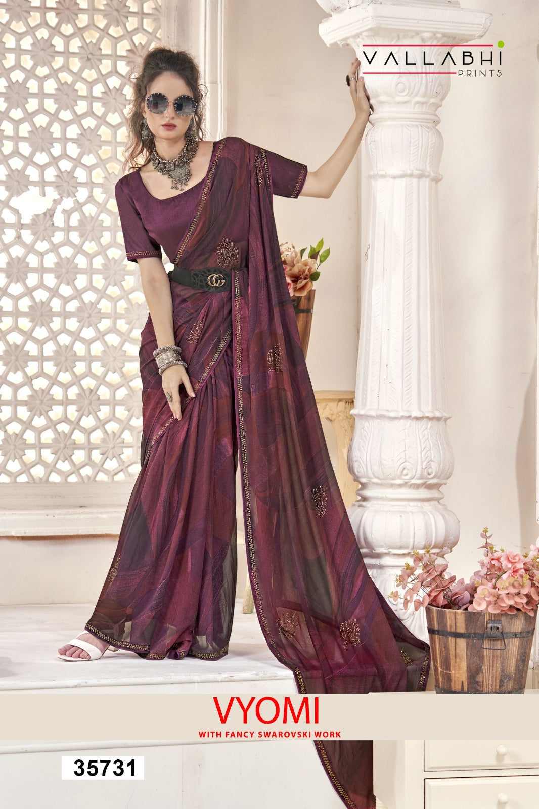 Vyomi Vallabhi Prints Georgette Sarees Wholesale