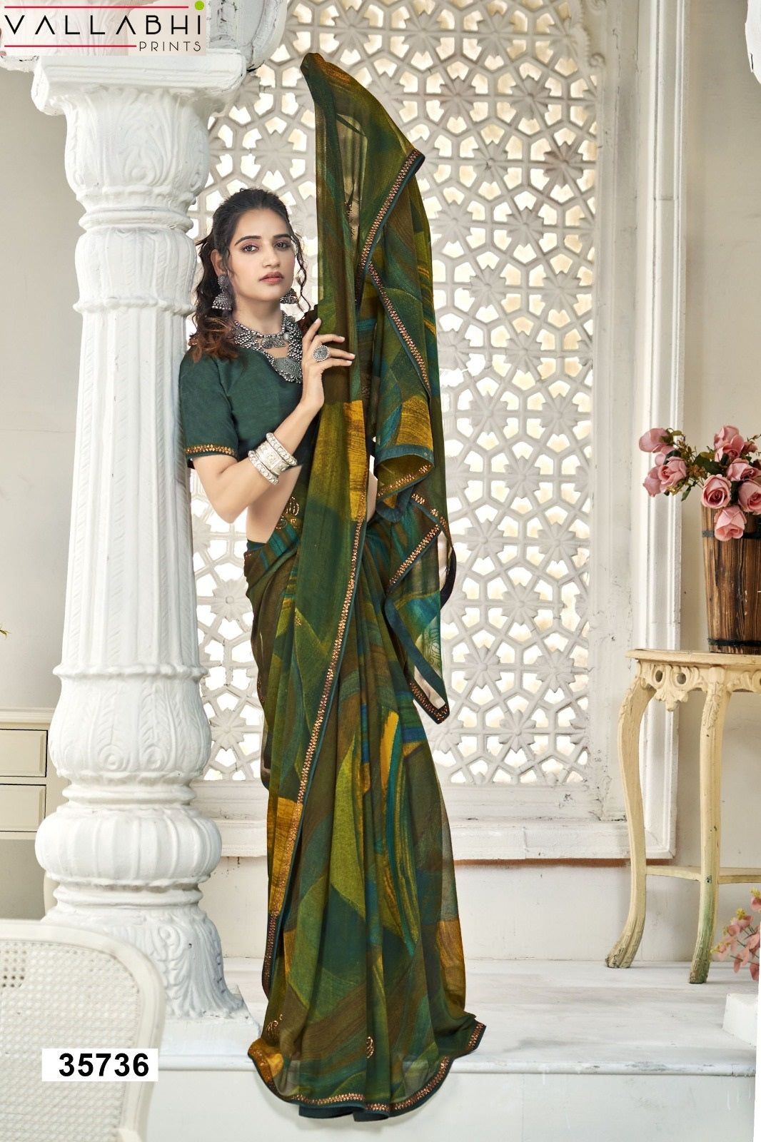 Vyomi Vallabhi Prints Georgette Sarees Wholesale
