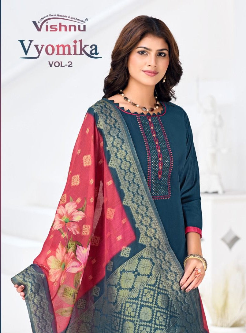 Vyomika Vol 2 Vishnu Impex Gadwal Silk Pant Style Suits Wholesale Price