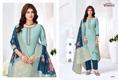 Vyomika Vol 2 Vishnu Impex Gadwal Silk Pant Style Suits Wholesale Price