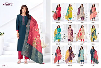 Vyomika Vol 2 Vishnu Impex Gadwal Silk Pant Style Suits Wholesale Price