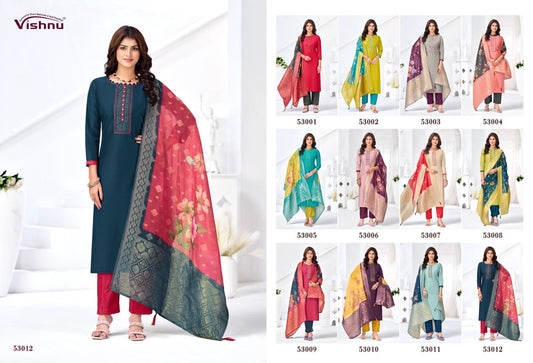 Vyomika Vol 2 Vishnu Impex Gadwal Silk Pant Style Suits Wholesale Price