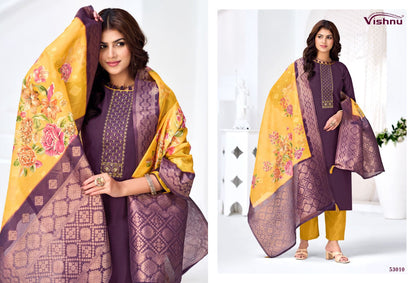 Vyomika Vol 2 Vishnu Impex Gadwal Silk Pant Style Suits Wholesale Price