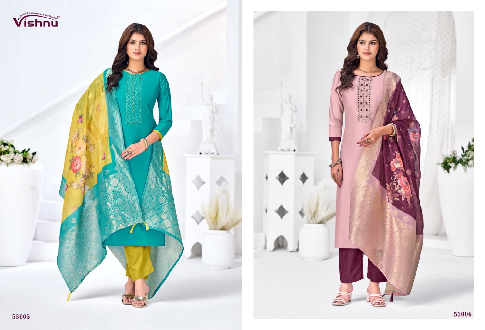 Vyomika Vol 2 Vishnu Impex Gadwal Silk Pant Style Suits Wholesale Price