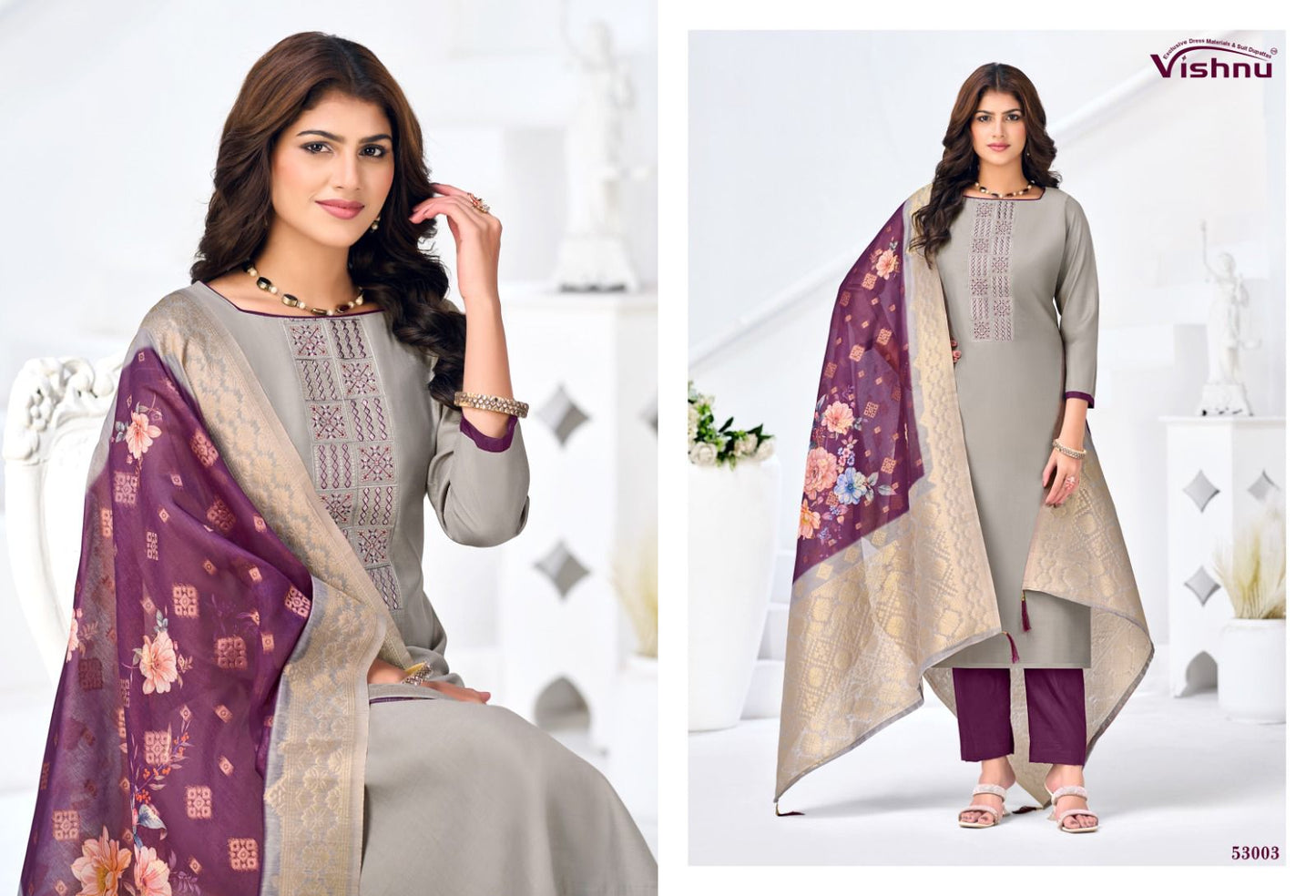 Vyomika Vol 2 Vishnu Impex Gadwal Silk Pant Style Suits Wholesale Price