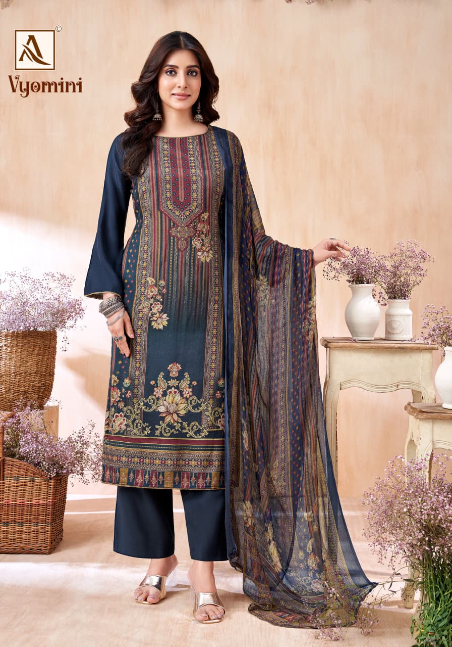 Vyomini Alok Viscose Muslin Karachi Salwar Suits Supplier Gujarat