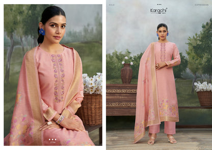 Vyomini Karachi Prints Linen Pant Style Suits Wholesale