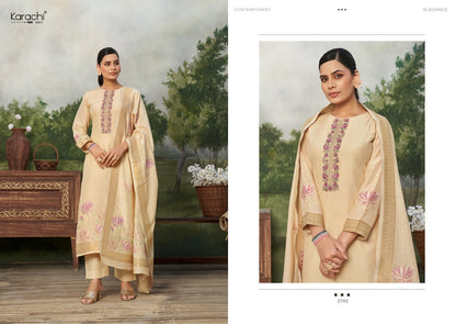 Vyomini Karachi Prints Linen Pant Style Suits Wholesale