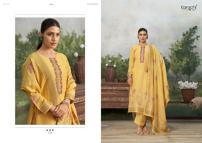 Vyomini Karachi Prints Linen Pant Style Suits Wholesale