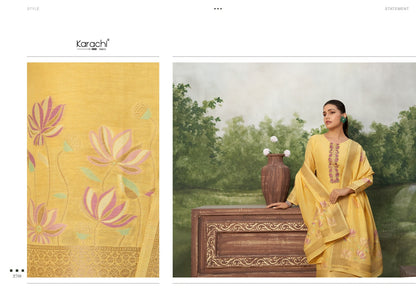 Vyomini Karachi Prints Linen Pant Style Suits Wholesale