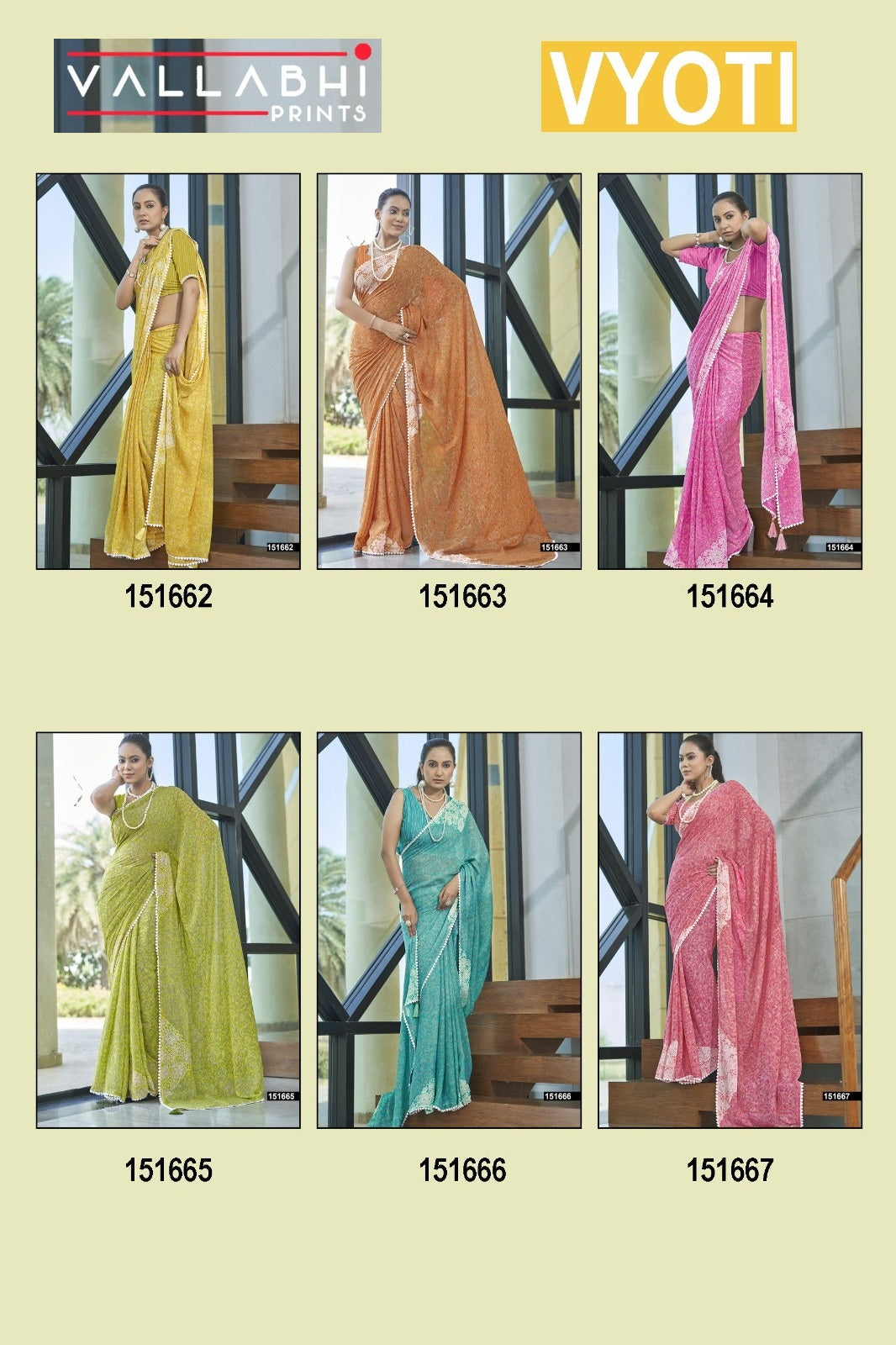 Vyoti Vallabhi Prints Georgette Sarees Wholesale