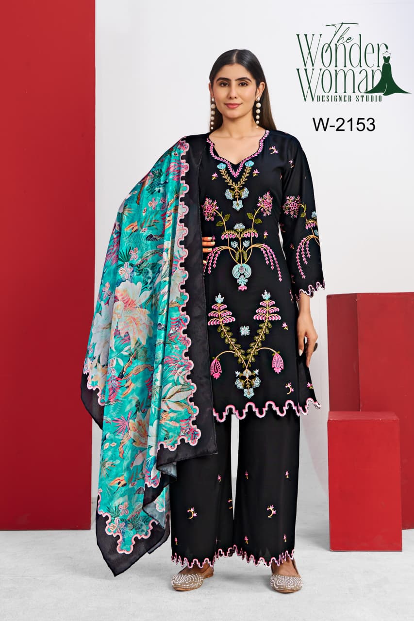 W-2153 The Wonder Woman Viscose Reyon Pakistani Readymade Suits Supplier
