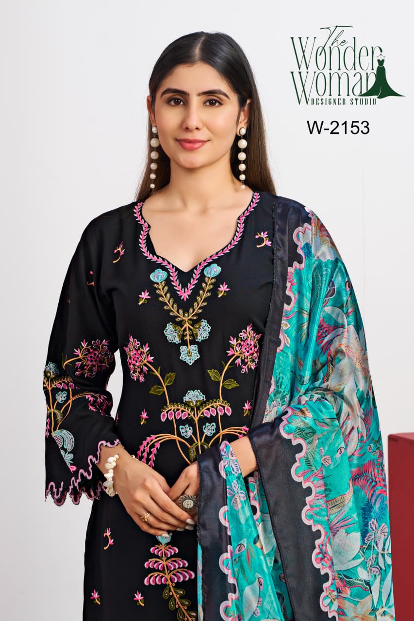W-2153 The Wonder Woman Viscose Reyon Pakistani Readymade Suits Supplier