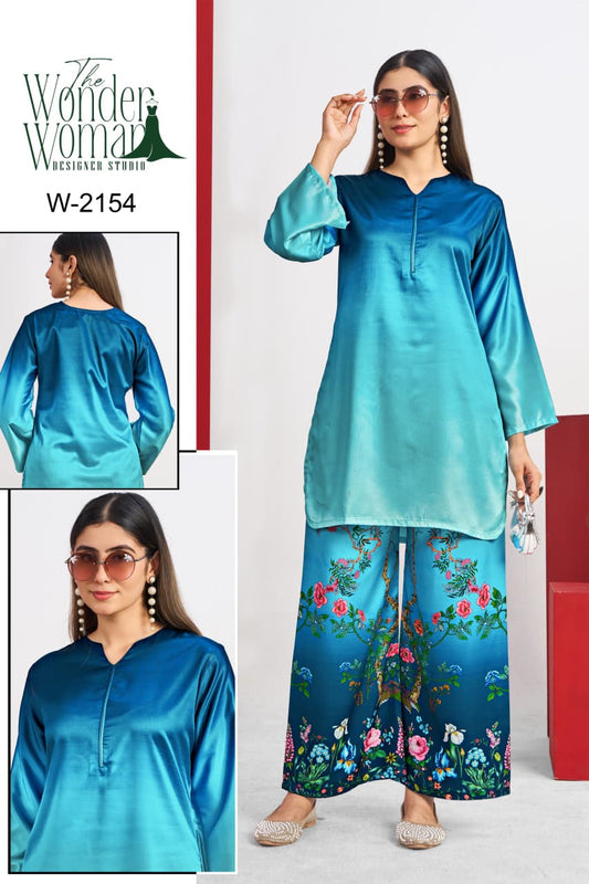 W-2154 The Wonder Woman Satin Co Ord Set Manufacturer