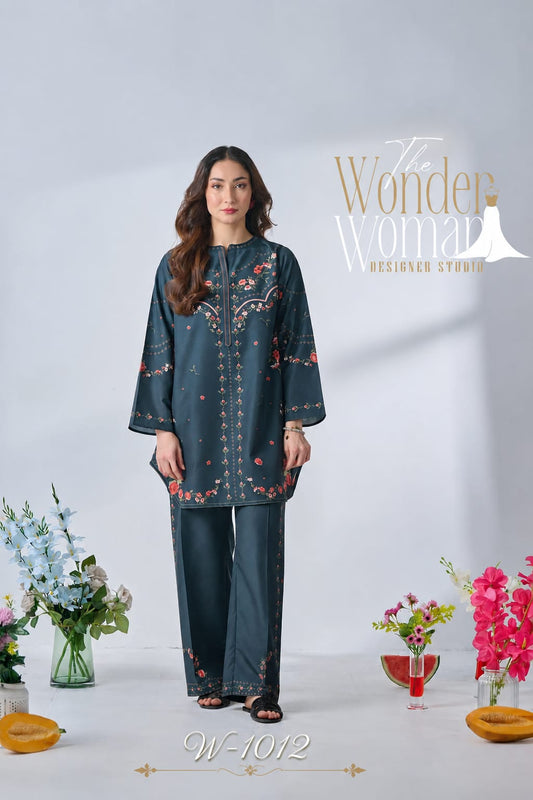 W 1012 Pakistani The Wonder Woman Imported Satin Co Ord Set Wholesale