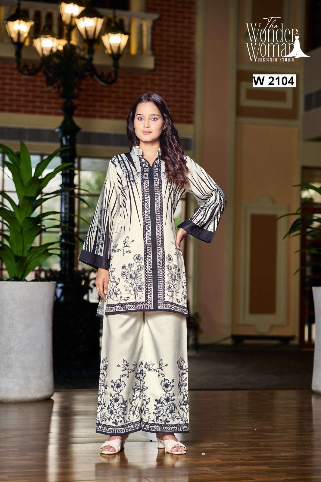 W 2104 Pakistani The Wonder Woman Cotton Satin Co Ord Set Supplier