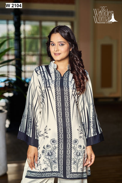 W 2104 Pakistani The Wonder Woman Cotton Satin Co Ord Set Supplier