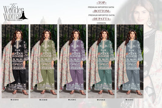 W 2134 Color Series The Wonder Woman Imported Readymade Plazzo Style Suits Wholesale Rate