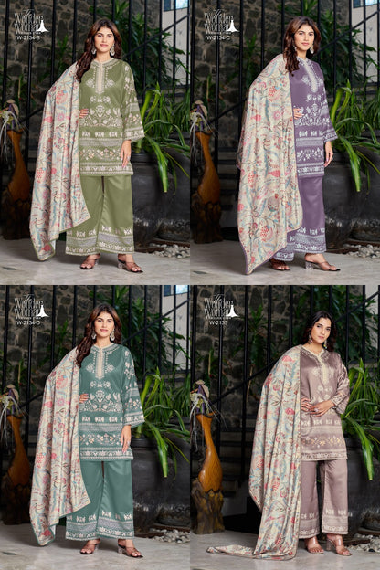 W 2134 The Wonder Woman Satin Readymade Plazzo Style Suits Supplier Ahmedabad