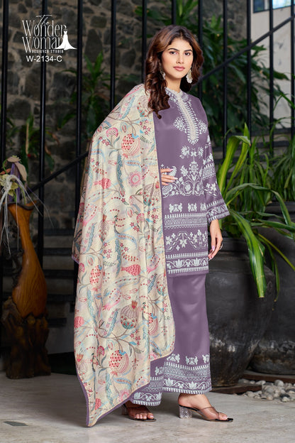 W 2134 The Wonder Woman Satin Readymade Plazzo Style Suits Supplier Ahmedabad