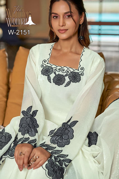 W 2151 The Wonder Woman Crunchy Readymade Plazzo Style Suits Wholesaler Gujarat